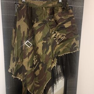 Asymmetrical Camouflage Skirt